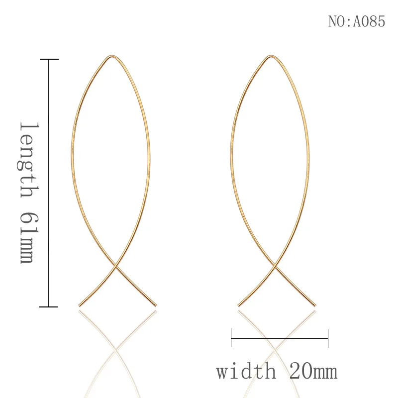 Новинка минималистичные серьги с жемчугом длинные темпераментные рыбки Женские