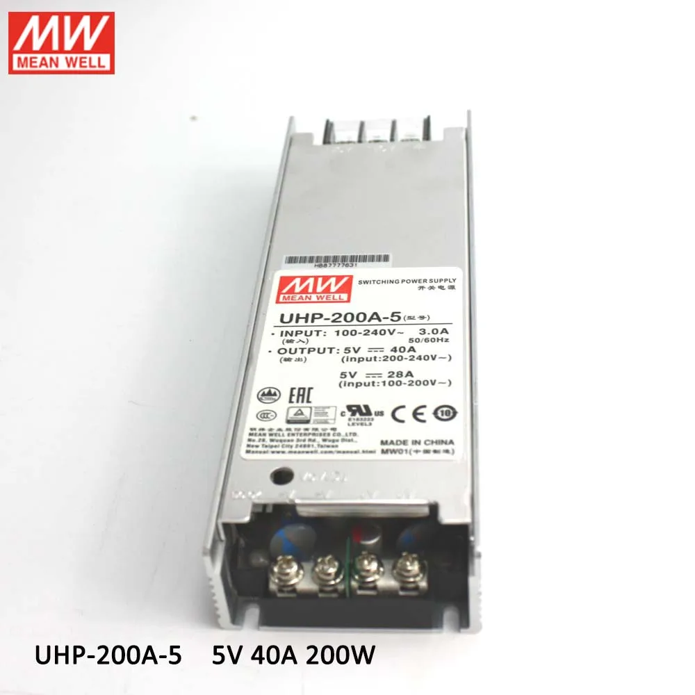 Светодиодный дисплей MEAN WELL UHP 200A 5 200 Вт 40 А в постоянного тока блок питания для
