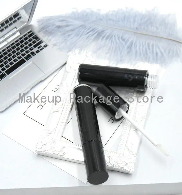 

4ML 10/30/50pcs Black Classic Cosmetic Liquid Lipstick Bottle, Plastic Empty Handmade Portable Lip Gloss Tube,Beauty Makeup Tool