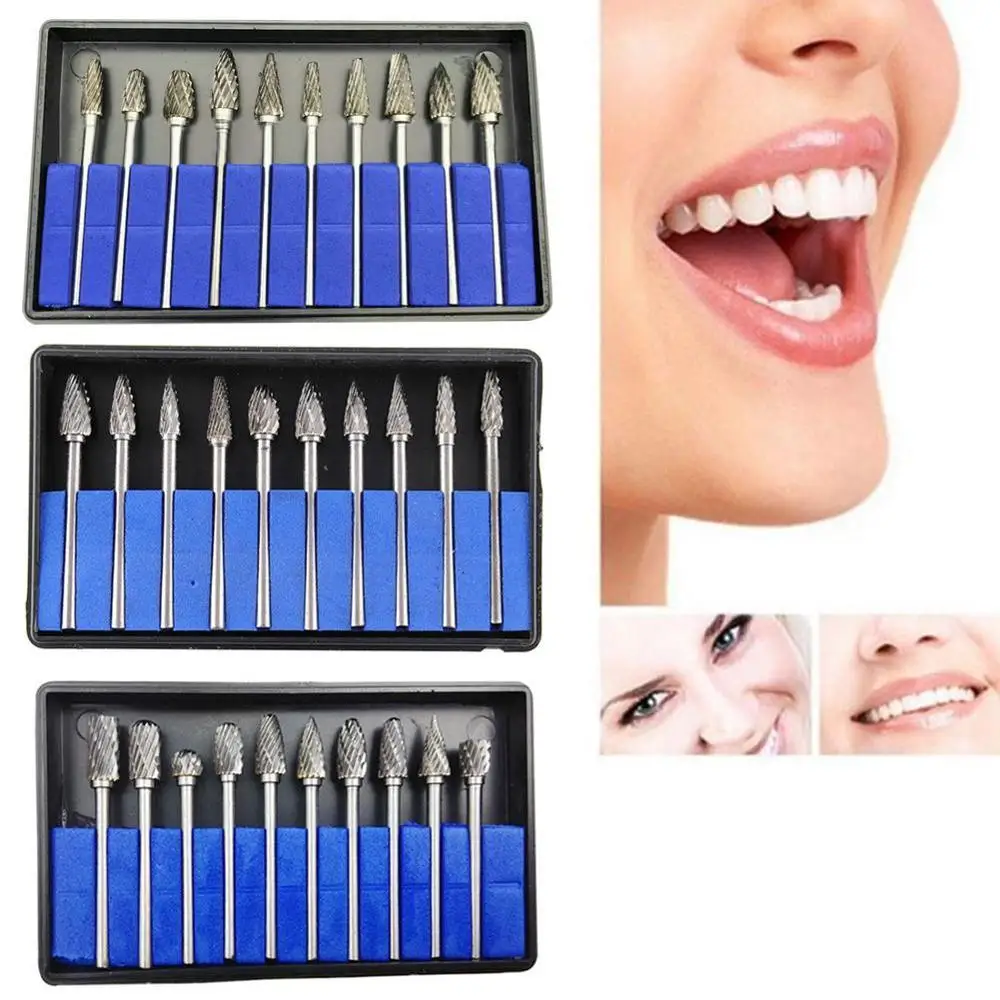 

10pcs Dental Burrs Bur Bit Tungsten Steel Teeth Grinding Heads Teeth Polishing Grinder Drills Burs Dentistry Equipment Tools