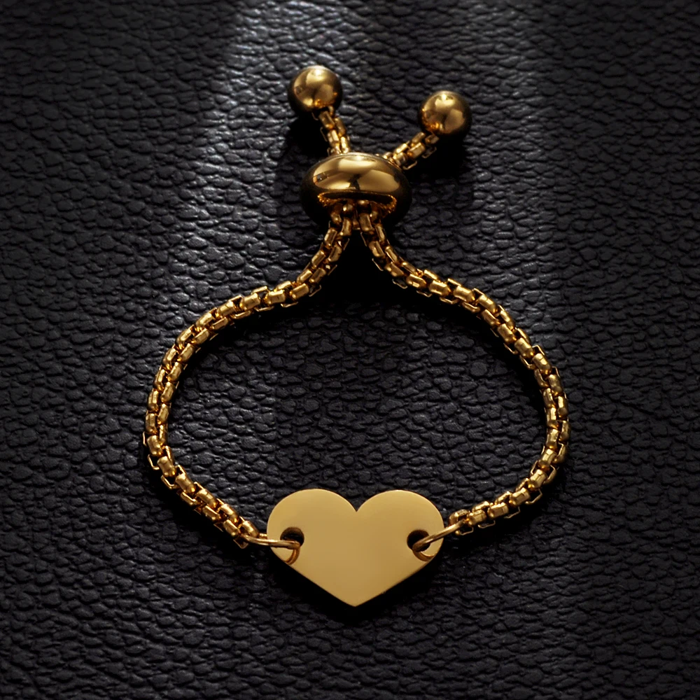 15 шт./лот кольцо на палец из нержавеющей стали с подвеской в форме сердца