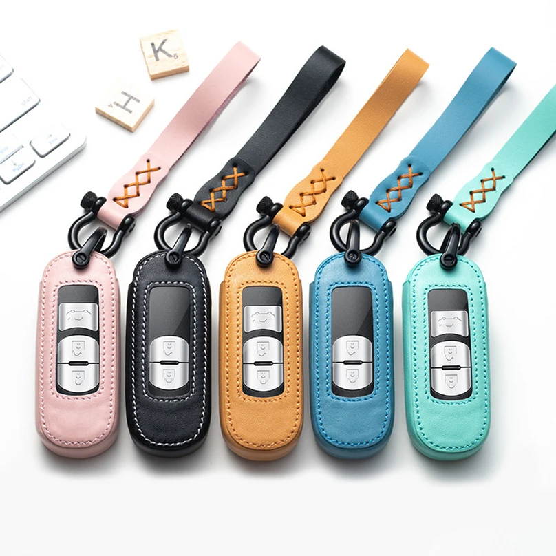 Кожа пульт дистанционного управления Чехол для автомобильного смарт ключа Mazda 2 3