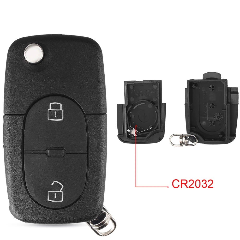 2 Buttons CR2032 Dandkey флип 2 3 кнопки складной пульт дистанционного ключа оболочки чехол Брелок для Audi TT A2 A3 A4 A6 A8 Quattr HU66 лезвие CR1620 CR2032 держатель - Цвет: 2 Buttons CR2032