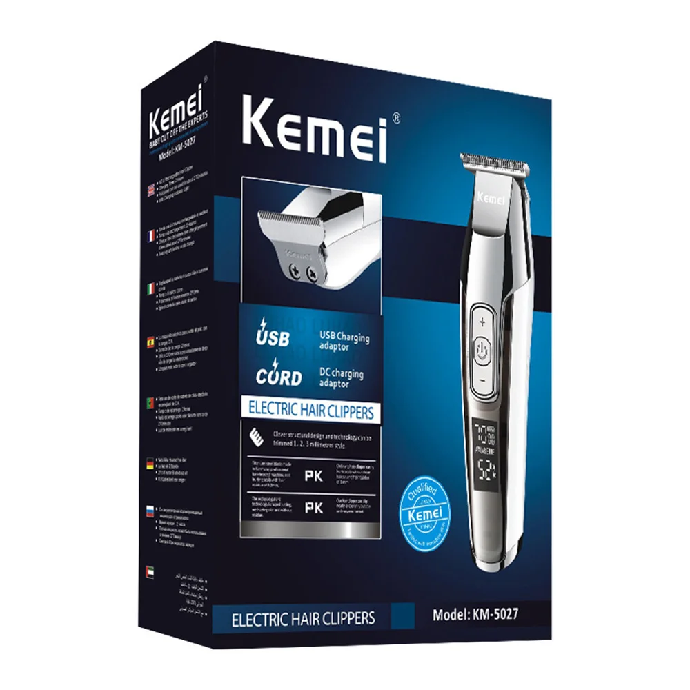 

KEMEI KM-5027 Salon Rechargeable Hair Clipper All Metal Electric Hair Trimmer Men Professional Beard Trimmer Haircut Machine