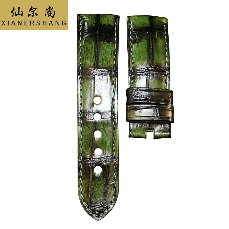 

XIANERSHANG New Men Women Customized A. Lange Watch Band Genuine Alligator Strap 19MM 20MM 22MM Luxury Crocodile Skin Watch Band
