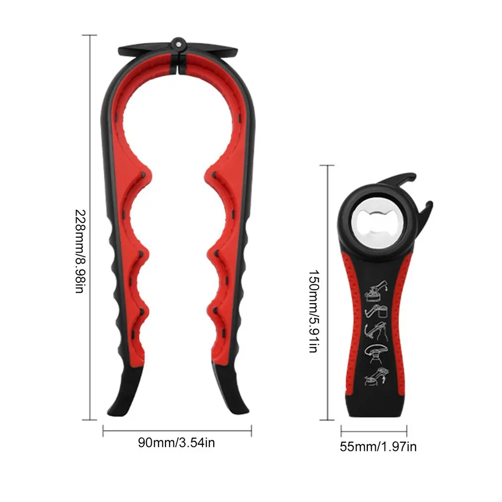 

4 In 1 Jar Opener Multi Function Can Opener Set Bottle Opener Kit With Handle For Children Quick Opening Cooking Everyday Use