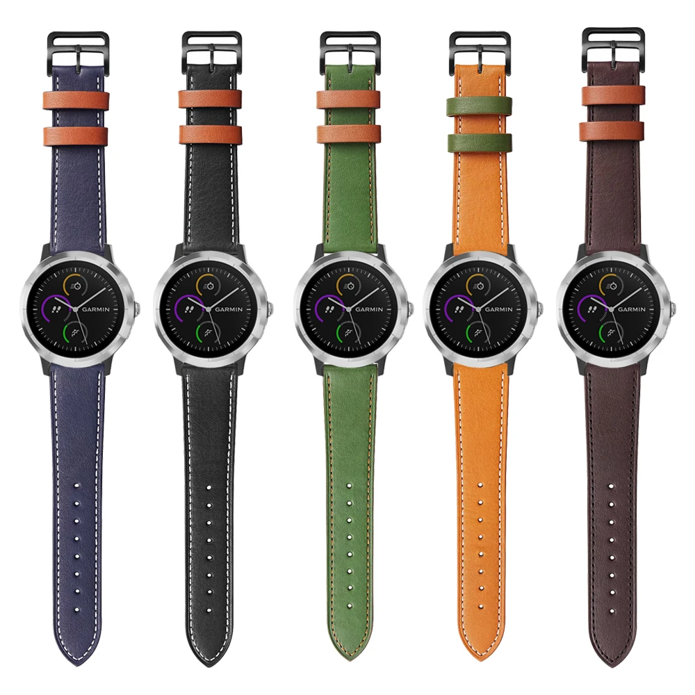Сменные аксессуары ремешок для Garmin Vivoactive 3 Music Vivomove HR Forerunner 645 245 часы кожаный
