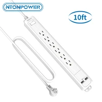 ntonpower 6ac outlets desktop power strip with 2 usb 1080j surge protector wall mount 10ft extension cord for homedorm room