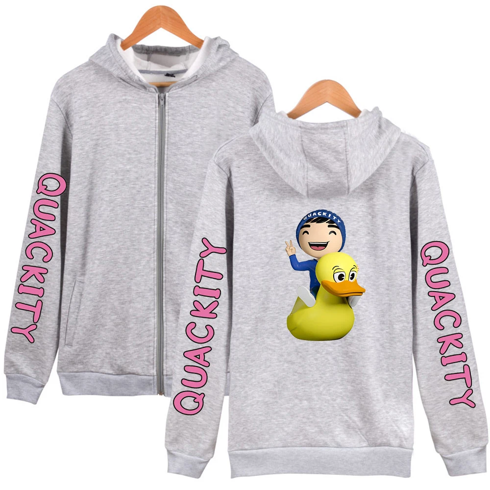 

Anime Quackity Zip Hooded Sweatshirt Cosplay Polyester Plus Cotton Volleyball Creative Zip Hoodies Kawaii Men/women Zipper Tops