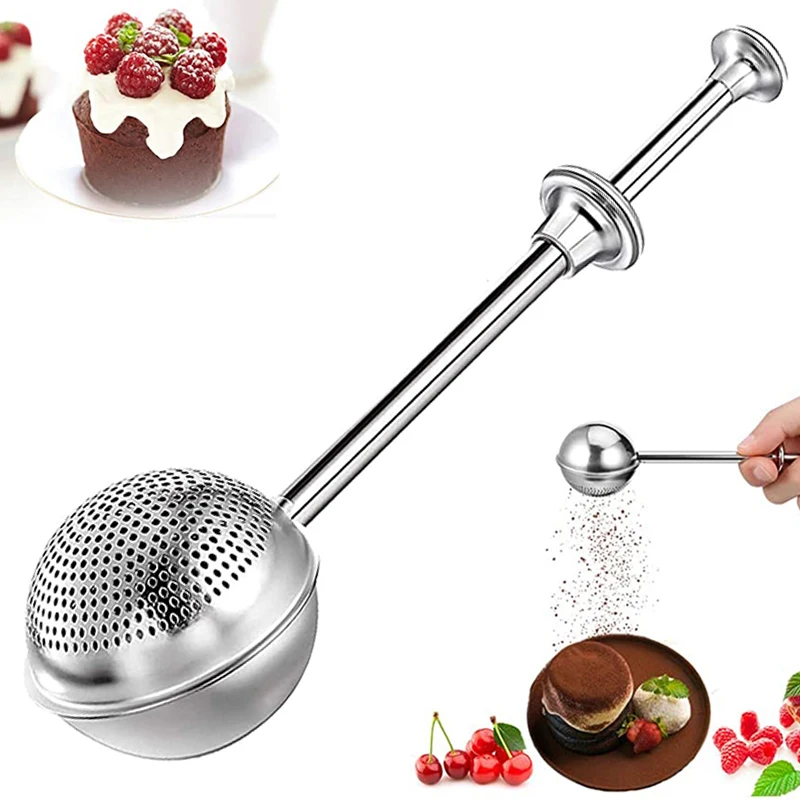 Flour Powder Filter Spoon Baker Dusting Wand For Sugar Spices 304 Stainless Steel Kitchen Tools |