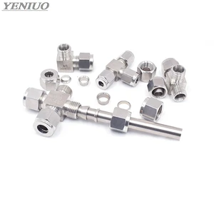 2Way 3Way 4Way 3 4 6 8 10 12 мм труба OD 304 SS нержавеющая сталь двойной наконечник соединительные фитинги для труб