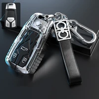 car key shell key belt buckle for audi a4l a6l q5l a8 a7 rs5 q3 q5 remote control key protection cover decoration