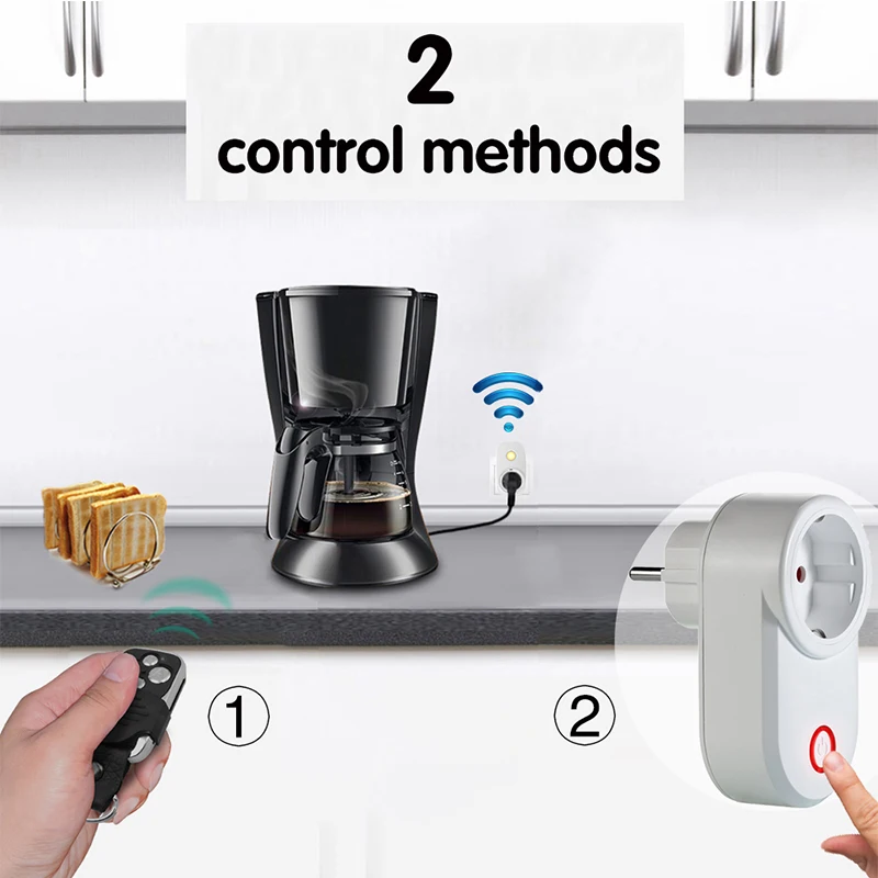 Universal EU FR Electric Sockets Switch with Remote Control 220V 15A 433Mhz Electrical Outlets for Smart Home Light Fan | Обустройство