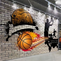 custom mural wallpaper 3d nostalgic brick basketball fresco restaurant cafe bar background wall painting papel de parede tapety