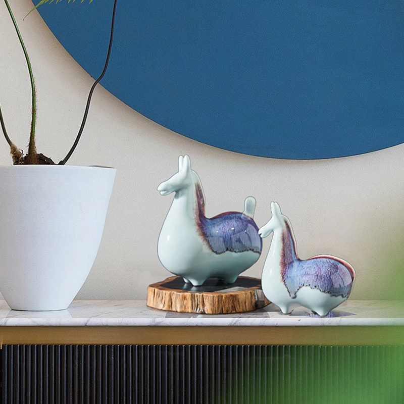 New Chinese Style Ornaments Antique Shelf Crafts Home Zen Wine Cabinet Pony Ornament Ceramic Horse | Дом и сад
