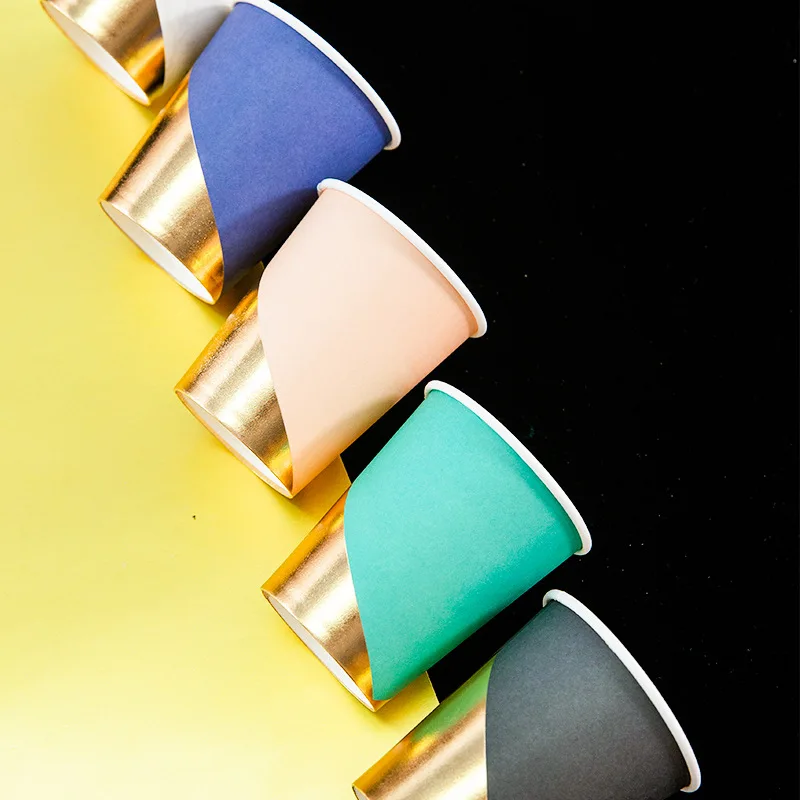 8 шт./лот одноразовые столовые приборы вечерние бумажные стаканчики свадебные