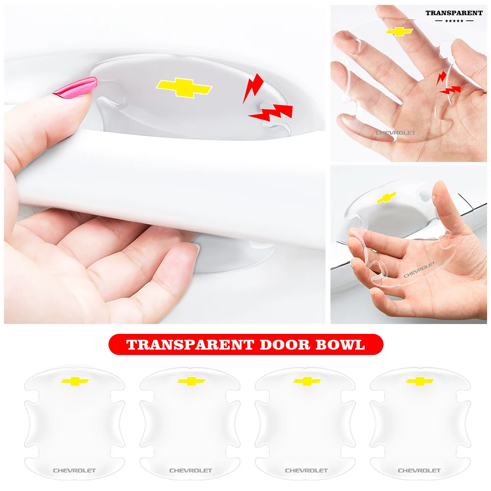 

4Pcs Universal Car Handle Protection Film Car Exterior Sticker For Chevrolet Cruze Captiva Lacetti Aveo Niva Trax Onix Styling