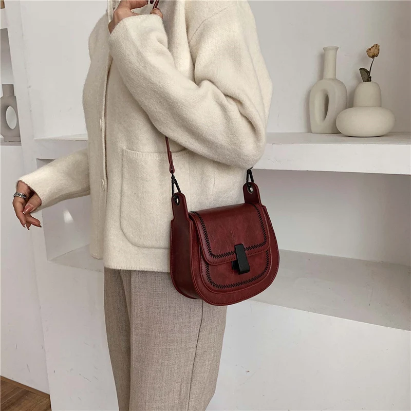 Однотонные седельные сумки из искусственной кожи для женщин 2019 мини сумка через