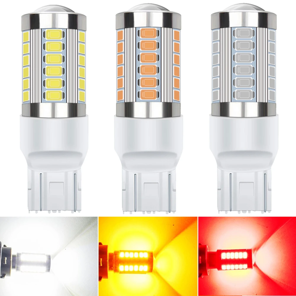 2x7443 7440 W21W T20 LED Canbus BA15S 1156 P21W 3157 3156 T25 автомобильные фонари заднего хода CANBUS без