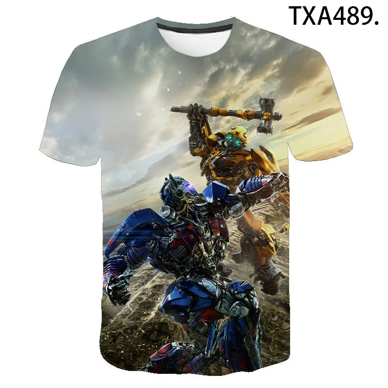 

3D Printed T-Shirts Transformers Summer Short Sleeve Boy Girl Kids Fashion Streetwear Men Women Children Casual Cotton Tops Tee