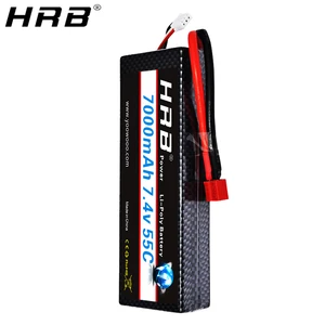 Аккумулятор HRB 2S2P, 7,4 В, 7000 мАч, 2S 55C, Жесткий Чехол, батарея Lipo TRX T Deans XT60, EC5, XT90 для Traxxas, SCX10, запчасти для РУ самолетов и грузовиков