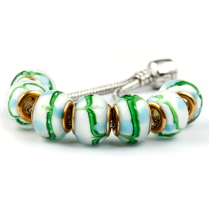 10 шт./партия круглые стеклянные бусины шармы|Бусины| |