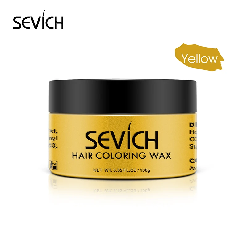 Yellow Sevich модный серебряный цвет баночка для укладки волос цвет воск краска для волос воск грязевой крем для мужчин 100 г Временная фиксация прическа салон крутой - Цвет: Yellow