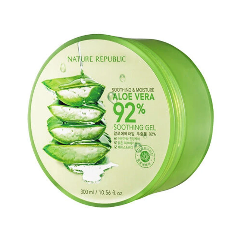 

Original NATURE REPUBLIC Soothing Moisture Aloe Vera 92% Soothing Gel 300ml Day Cream Acne Treatment Sunscreen Face Cream