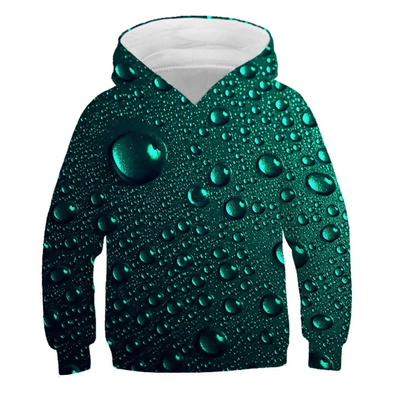 

Sweatshirt For Boys 4-14 Years children's Pullover Water Droplets Graphic Tops Costume Girls Clothes Autumn Winter Print Hoodies