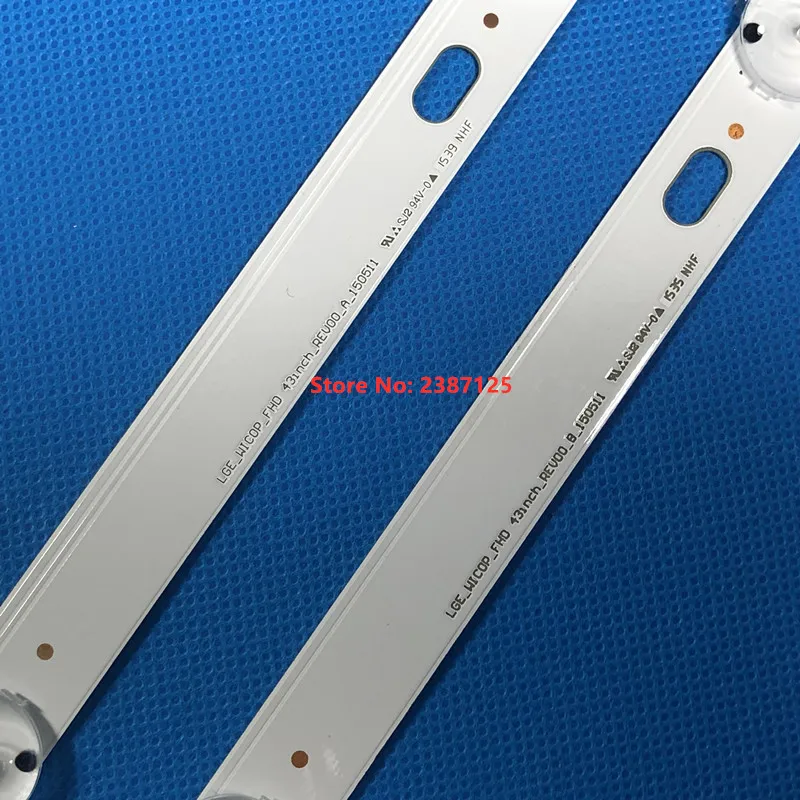 Светодиодный полосы для 6916L-0962A 6916L-0962B LG 43LH5100 43LH5700 43LF510V LF51_FHD_A LF51_FHD_B LGE_WICOP_FHD 43INCH_REV00_A/B_150511