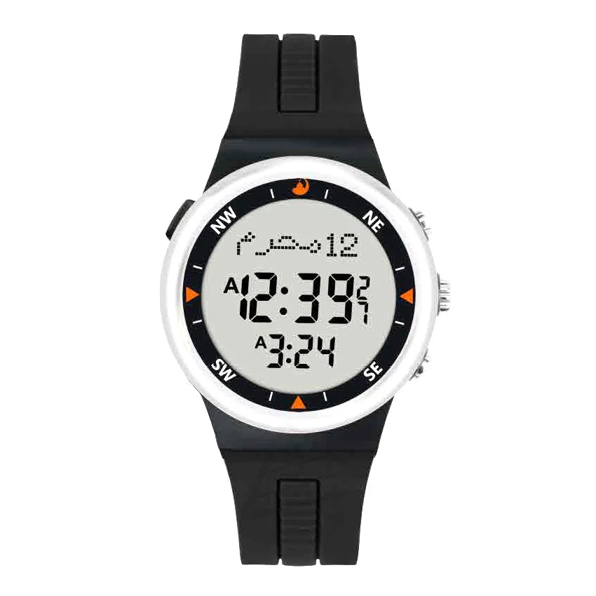 Мусульманские часы с Qibla Fajr Time Azan Alarm для всех молитв - Цвет: Black White Screen