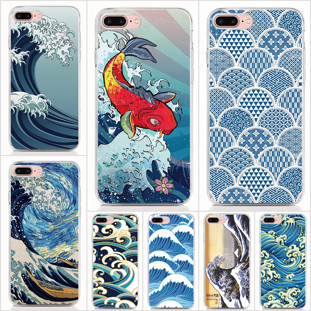 

For Huawei Mate 30 Pro 30 Lite 20 Pro Honor 9X Pro case Soft Tpu Silicone Case Cartoon Wave Art Cover Protective Phone Cases