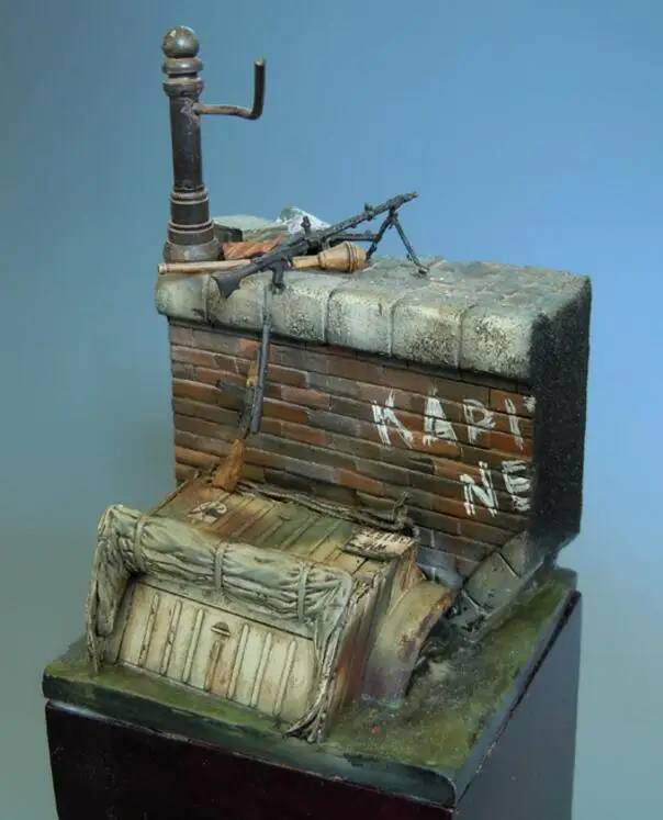 Полимерная модель 1/35 набор для строительства фигурка пулемет база с боем боя 60 мм