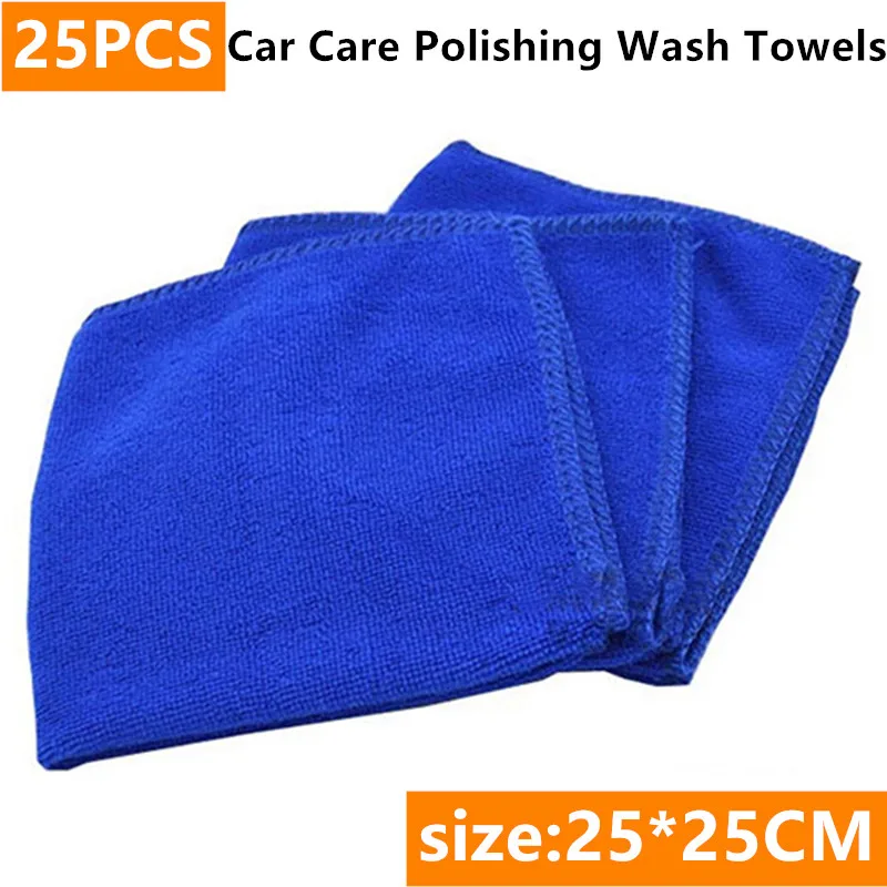 

25pcs Cleaning Cloths Car Care Polishing Wash Towels Glass Car Windshield Wash Towels 25x25cm Microfiber Cleaning Cloths