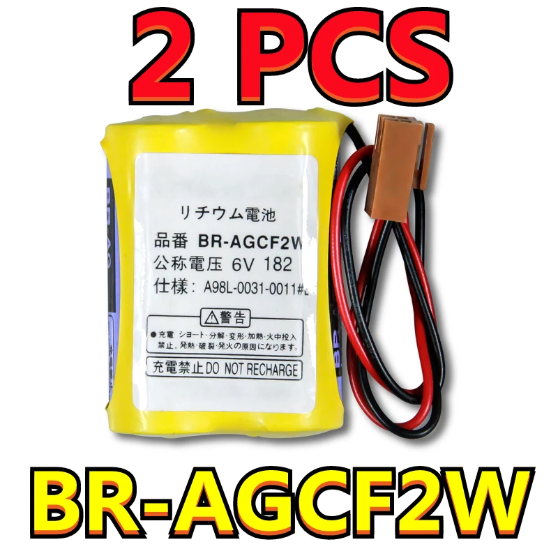 

2PCS Original NEW Battery For PANASONIC BR-AGCF2W Lithium 6V PLC Batteries With FANAC Brown Belt Hook Plug