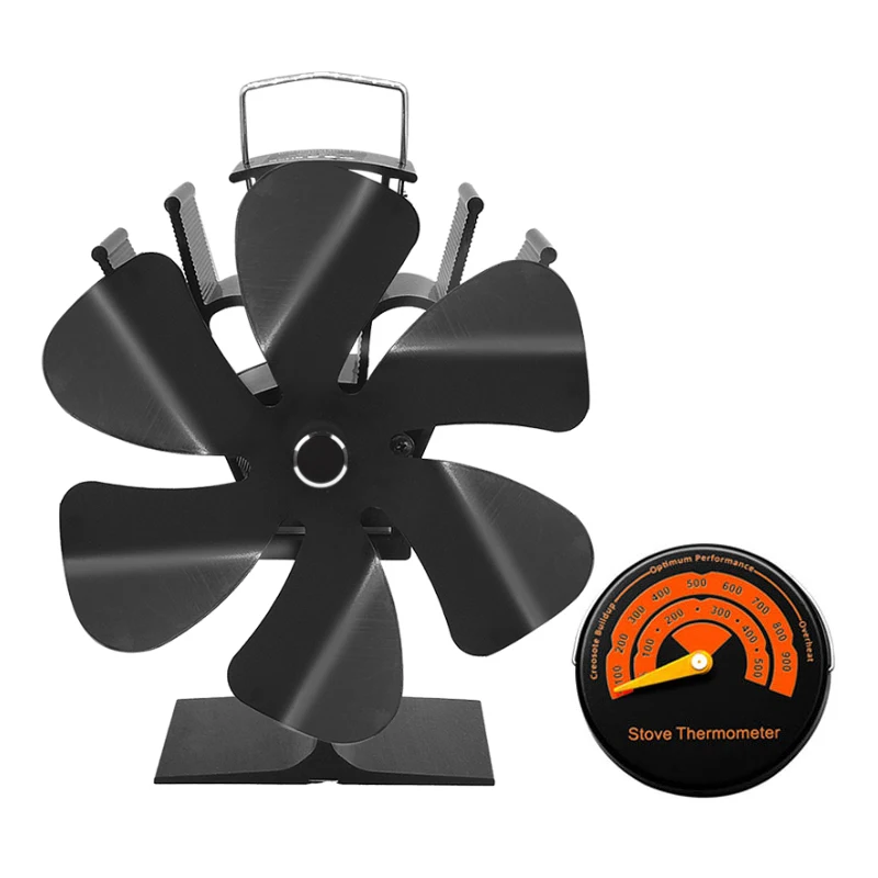 

Черный, 6 лезвий, стандартная деревянная горелка, экологически чистый вентилятор, Тихий Домашний уличный вентилятор для кемпинга