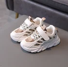 Кроссовки детские из ПУ кожи, модная брендовая мягкая спортивная обувь для бега, светильник, белые