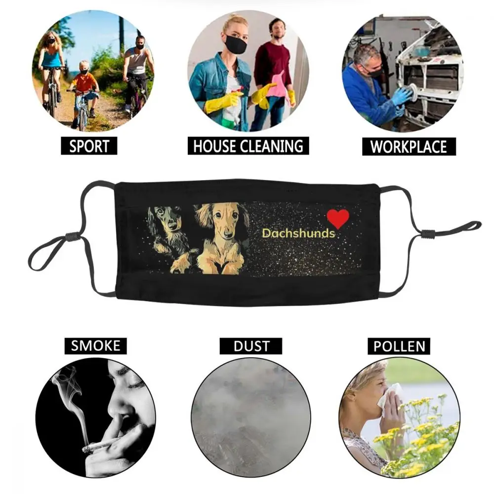 

Dachshund Doxie Reusable Mouth Face Mask Wiener Sausage Dog Lover Anti Haze Dust Mask Protection Mask Respirator Mouth Muffle