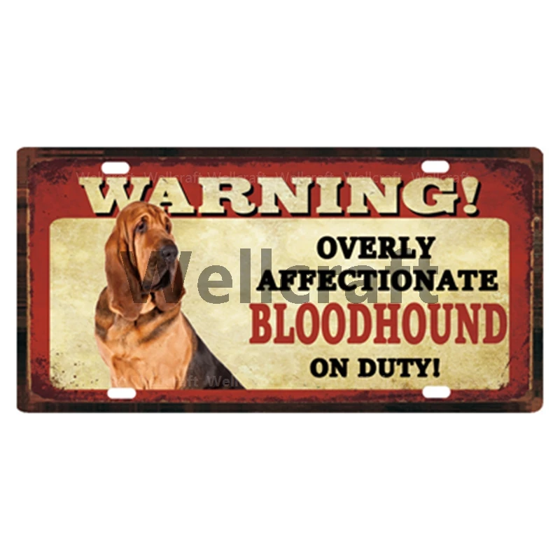

[ WellCraft ] Warning Dogs Basenji Bulldog Beagle Boxer Metal Sign Tin Poster Home Decor Bar Wall Art Painting 15*30 CM Sizer C2