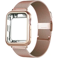 casestrap for apple watch band 44mm 40mm 38mm 42mm 40 44 mm magnetic loop stainless steel metal bracelet iwatch 3 4 5 se 6 band
