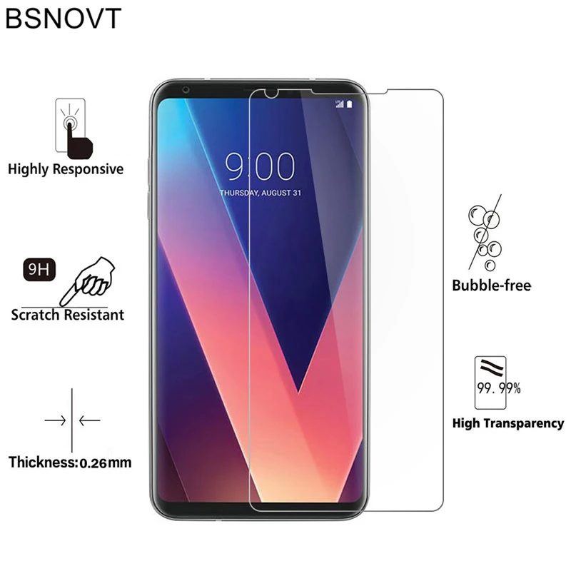 2 шт для LG V30 стекло протектор экрана ультратонкое закаленное G6 V30Plus V40 Q6 Q7 Q8 пленка BSNOVT|screen protector glass|glass for lgscreen |
