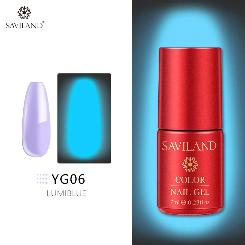 7ml YG06 Светящийся лак для ногтей SAVILAND, не протирает верхнее покрытие, 6 цветов, светящийся в темноте, Гель-лак для ногтей, отмачиваемый, УФ-Гель-лак, блеск в темноте - Цвет: 7ml YG06