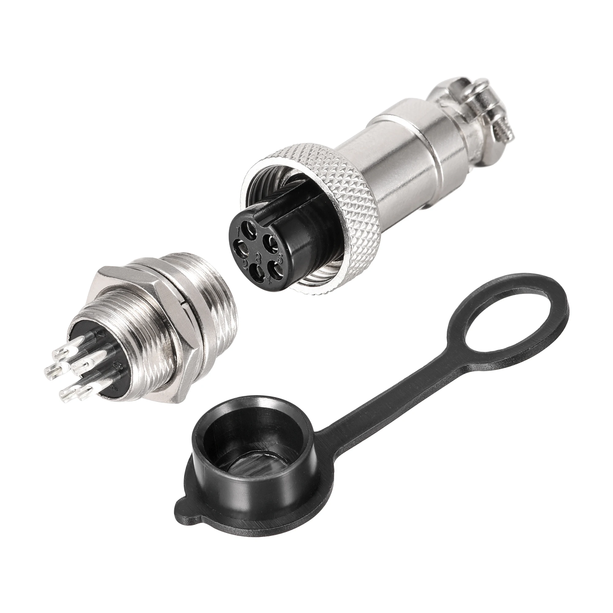 

Uxcell 2 Sets 12mm 5 Terminals 5A 300V GX12 Aviation Connector with Plug Cover