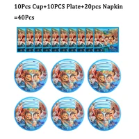 4060 pcs cartoon luca fish birthday party decorations disney luca paper 20 cup 20 plate 20 napkin disposable tableware sets