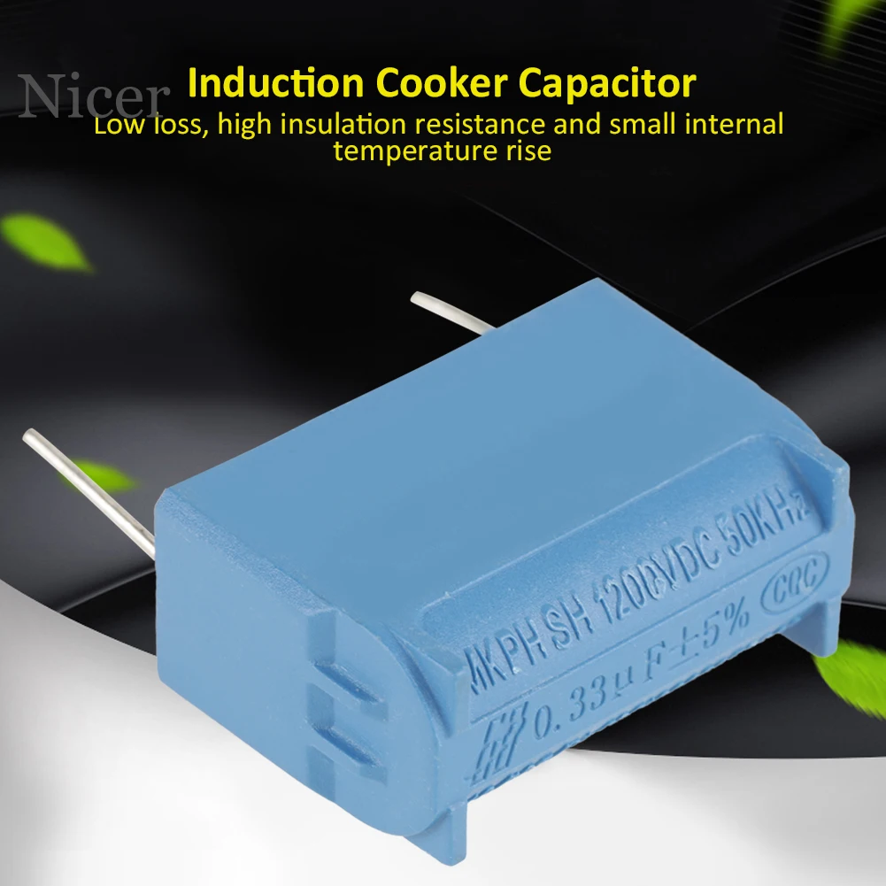 

10Pcs Induction Cooker Capacitor Radial Lead Capacitor 0.33uF 630V AC 1200V DC Flame Retardant Moisture Proof Inverters Resonant