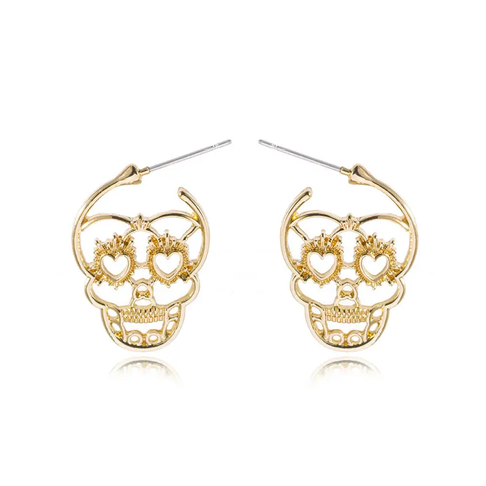 

Vintage Punk Gothic Skull Earrings Textured STextured Kull Bones Earrings Women Skeleton Stud Earings Jewelry