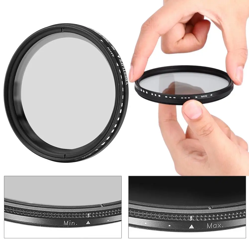 Регулируемый фильтр для объектива ND Fader нейтральная плотность камер Canon 49 мм 52 55 58
