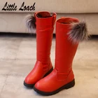 Детские высокие сапоги на плоской подошве, размер 26-39, модные Универсальные сапоги для мамы и дочки, Нескользящие резиновые сапоги, черная, Красная Зимняя обувь принцессы