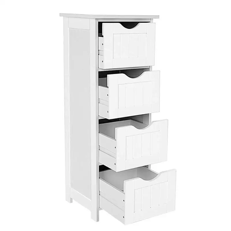 

4 Layers Bathroom Floor Standing Shelf Storage Cabinet Shower Corner Shelf Sundries Storage Cabinet Home Furniture HWC