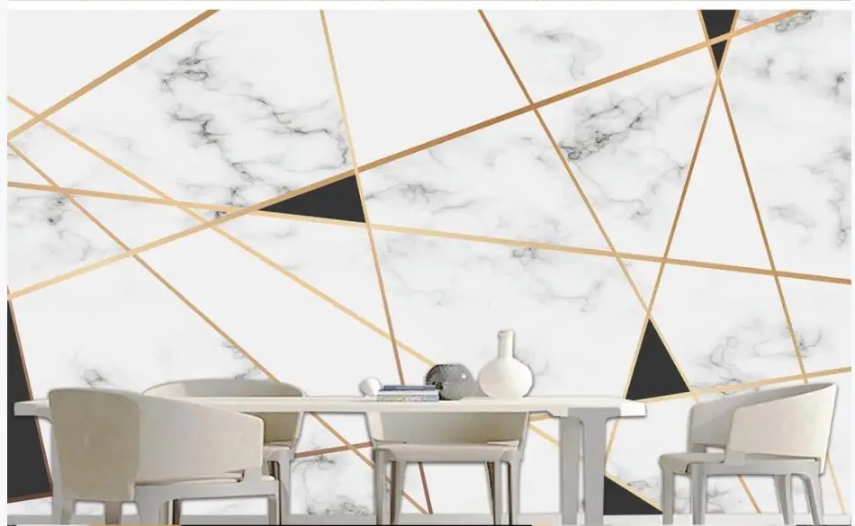 

Пользовательские фото обои для стен 3 d фрески обои абстрактные геометрические Белые Мраморные текстуры для гостиной ТВ фоновая стена